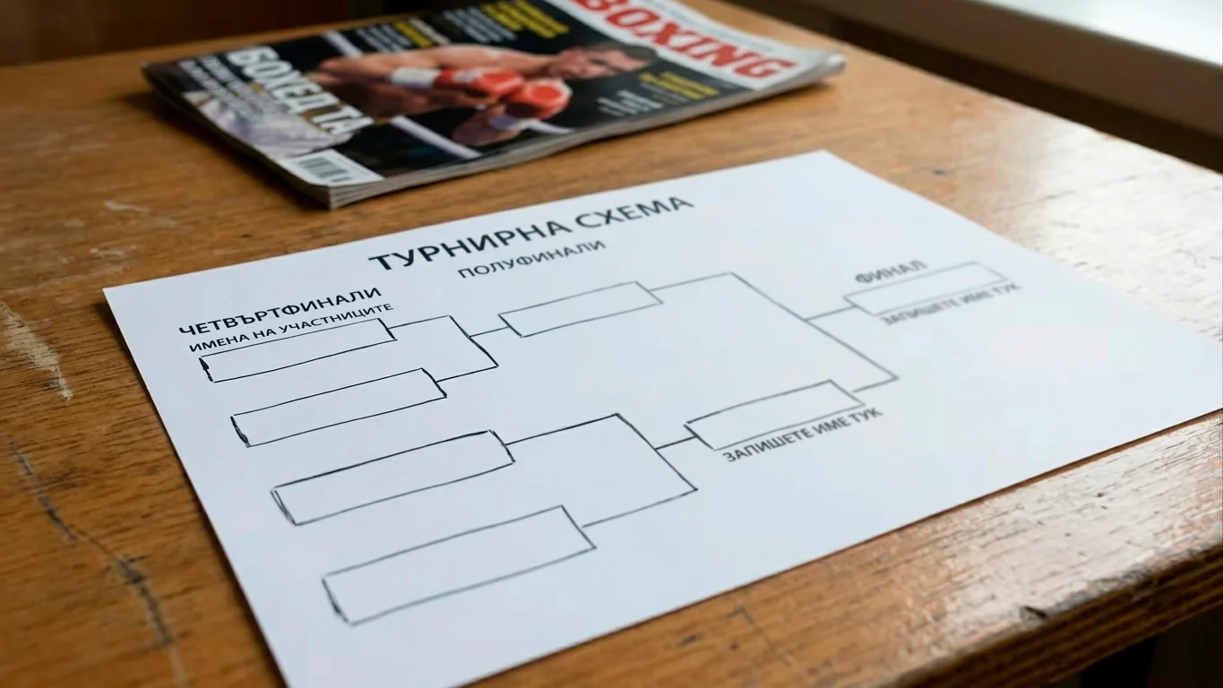 Скица на турнирна решетка за boxing grand prix върху лист