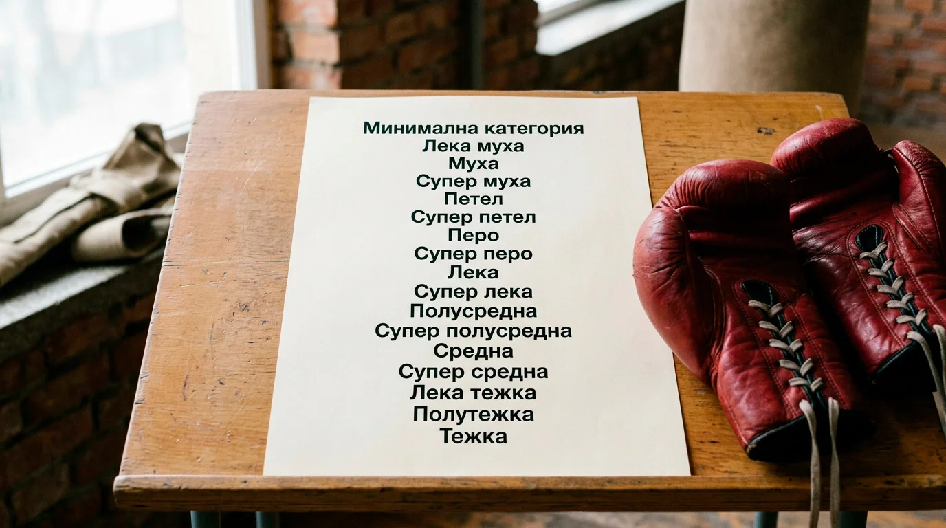 Списък с тегловите категории в бокса — от leichtflieg до heavyweight