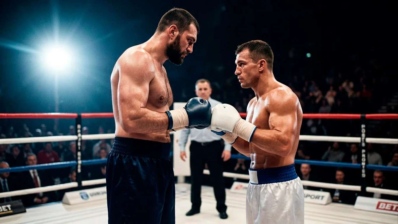 Catchweight мач в боксов ринг — двама боксьори от различни категории