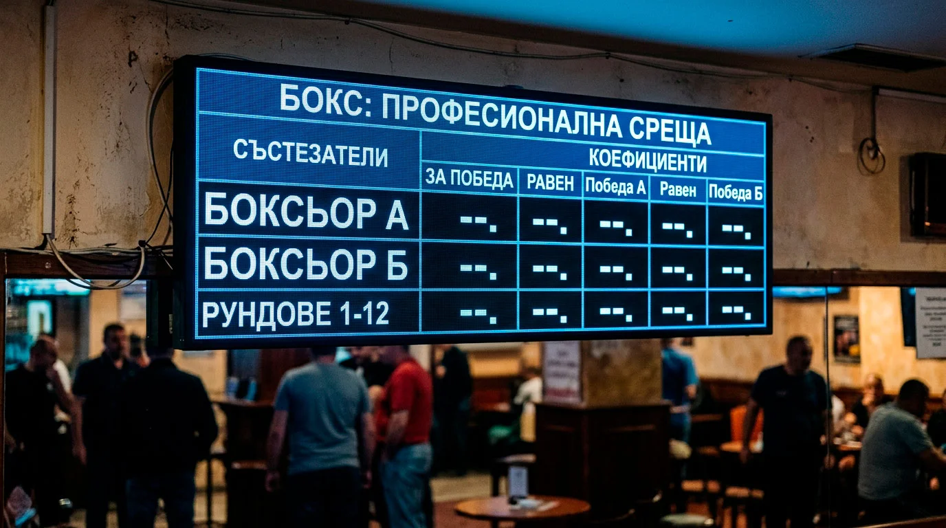Електронно табло с коефициенти за heavyweight мач