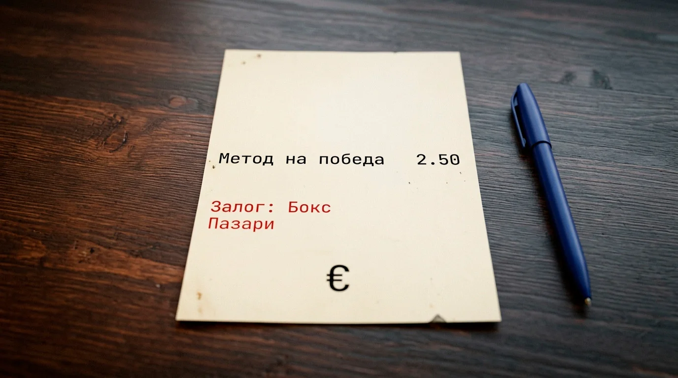 Хартиена квитанция за залог на боксов мач с десетичен коефициент