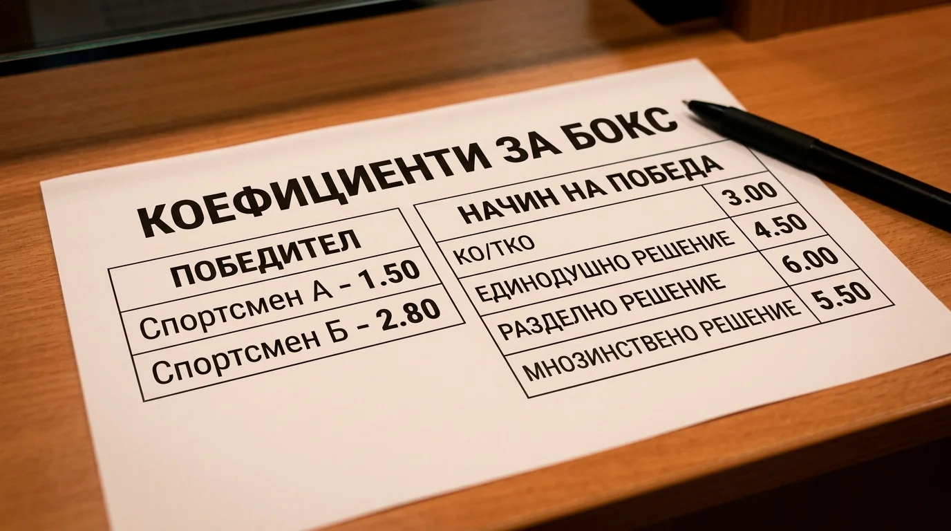 Витрина на боксов букмейкър с пазарите moneyline и метод на победа едно до друго