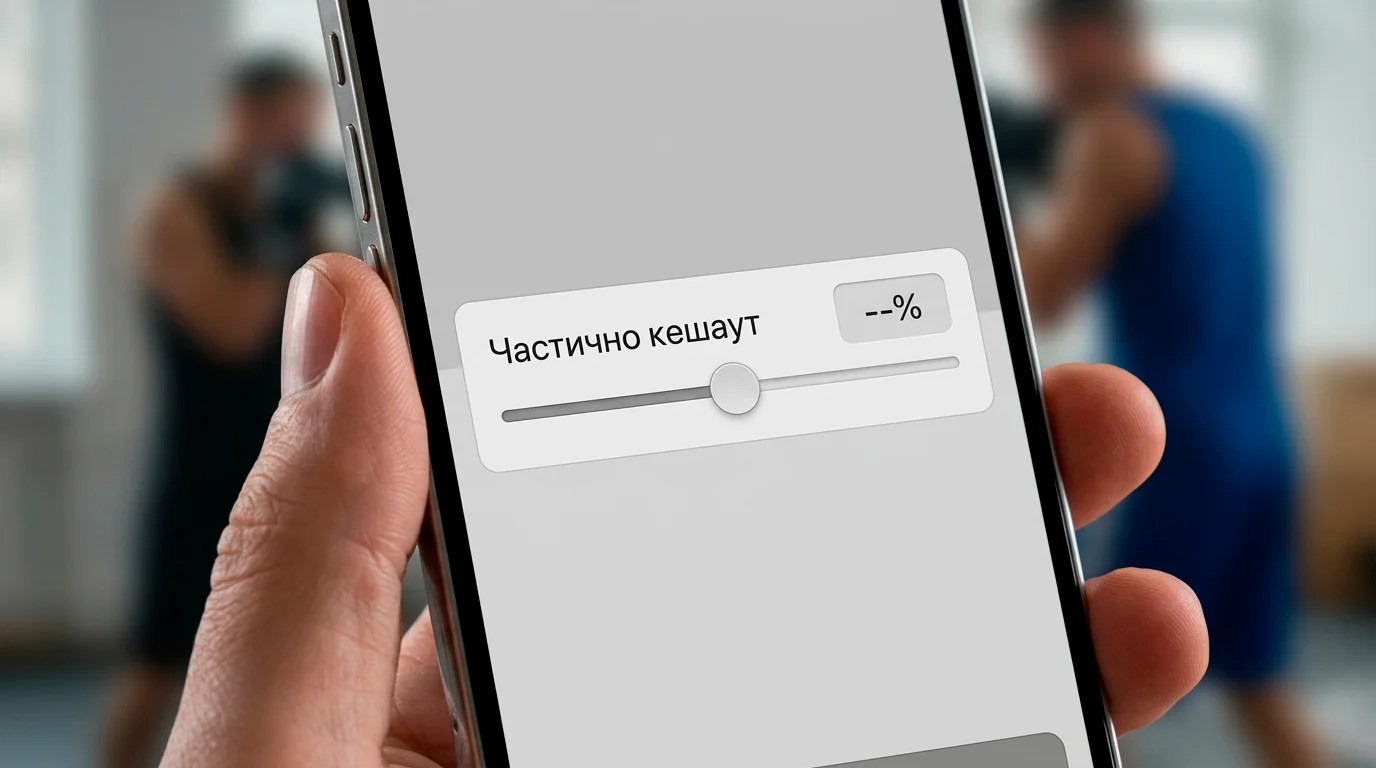 Слайдер за частичен cash out в мобилно приложение — регулиране на процент