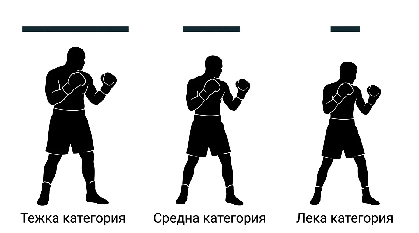 Сравнение на стоп-рейта между тежка, средна и лека категория в професионалния бокс