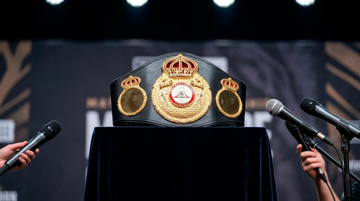 Световен боксов колан WBO на пресконференция преди мач